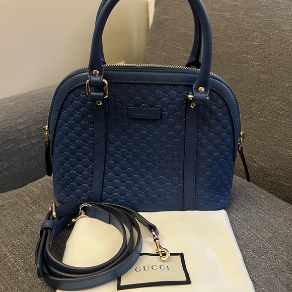 Gucci Blue Dome with Quilted Leather and Gold Hardware - Picture 5 of 5